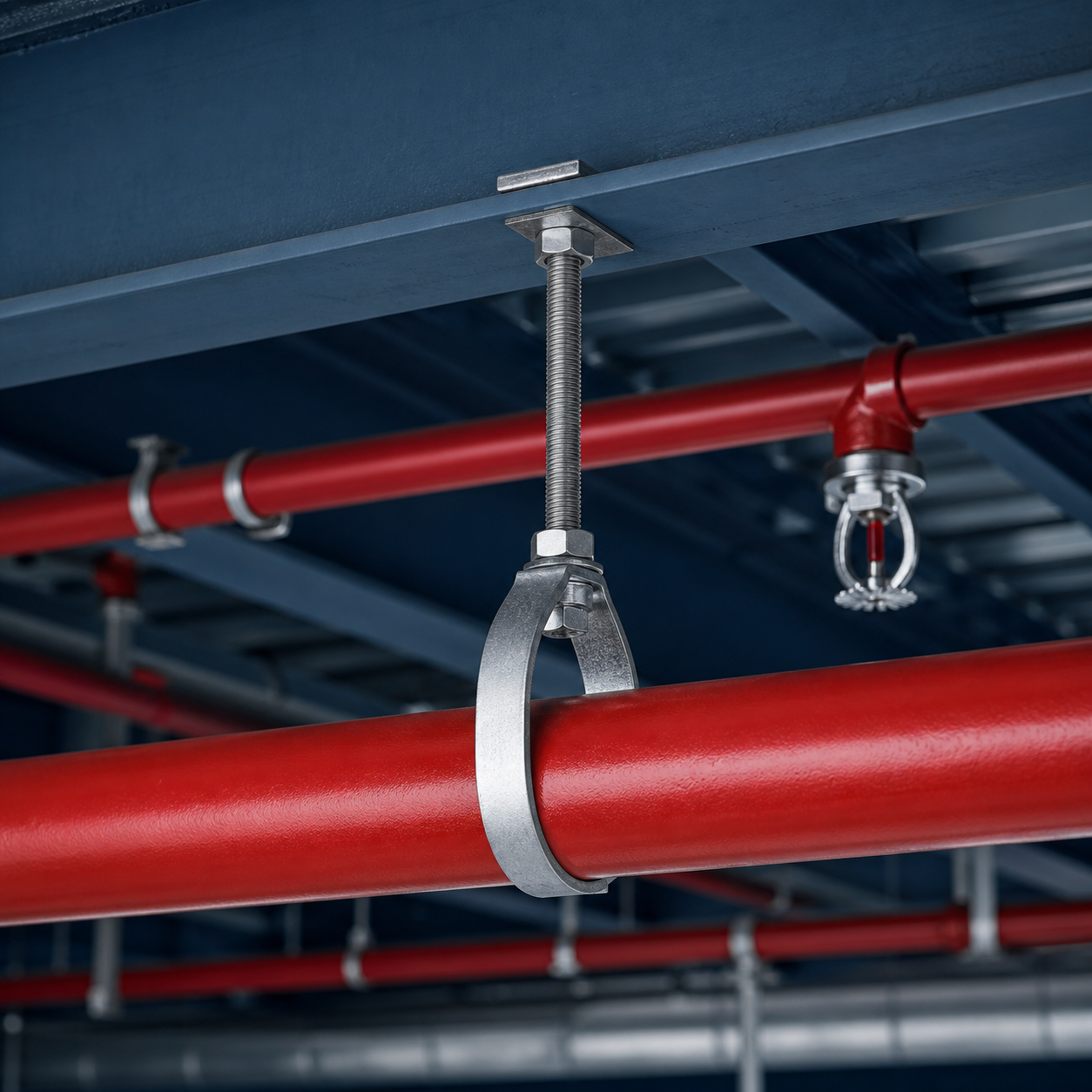 Suspensión de bucle para tubería contra incendio